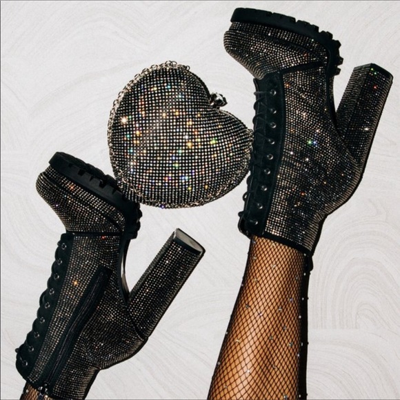 💎 🔥 💎 RHINESTONE BLOCK HEELS 💎🔥💎 - Picture 4 of 5